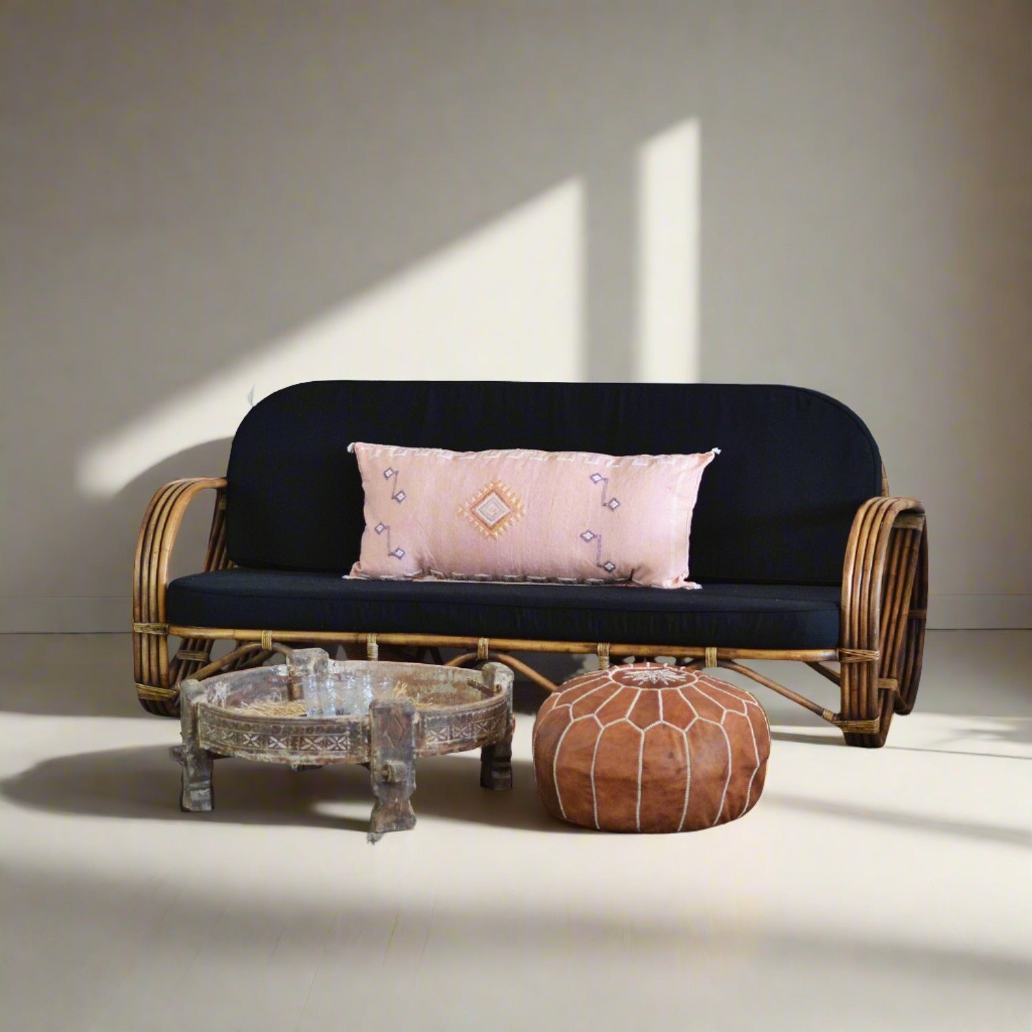 Pretzel Rattan 3 Seater Lounge