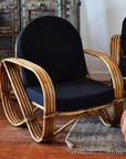 Caramel Pretzel Rattan Lounge Suite - 3 Seater | Black | Made To Order