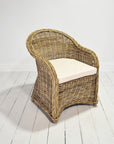Rattan Curved Grey Arm Chair