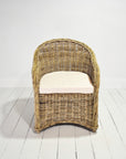Rattan Curved Grey Arm Chair