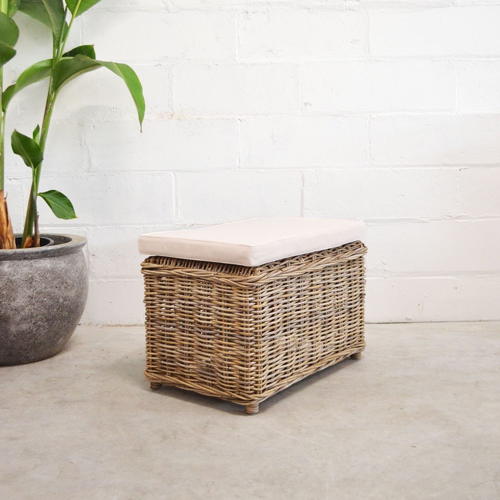 Rattan discount storage stool