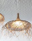 Rattan Raw Edge Fringe Pendant