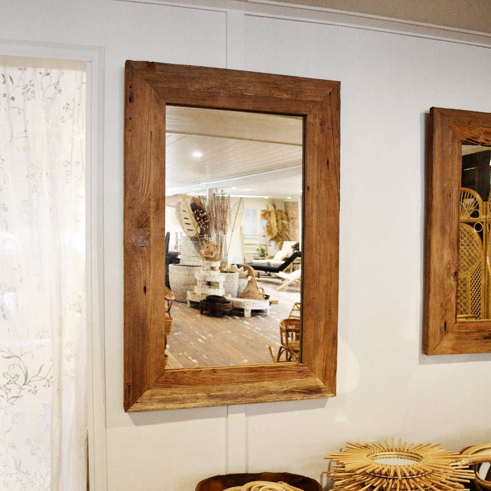Rustic Teak Mirror 80x120cm