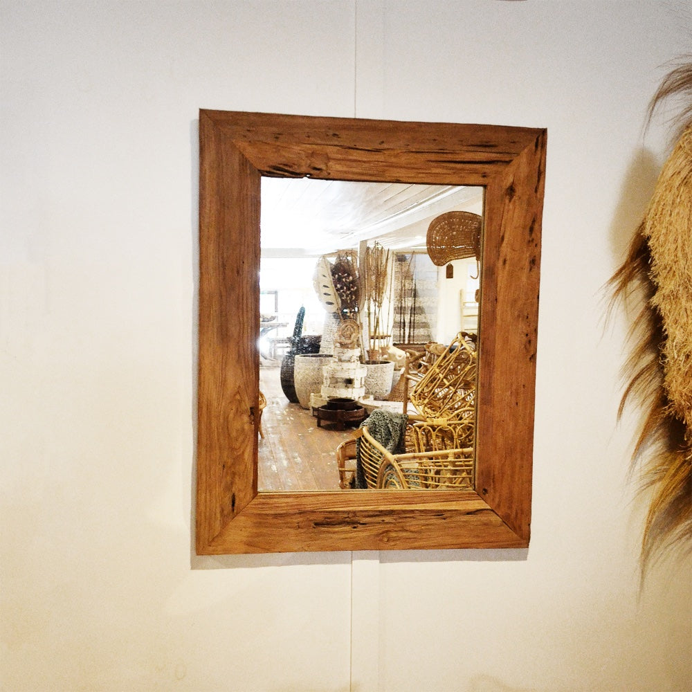 Raw Rustic Teak Mirror 80x100cm