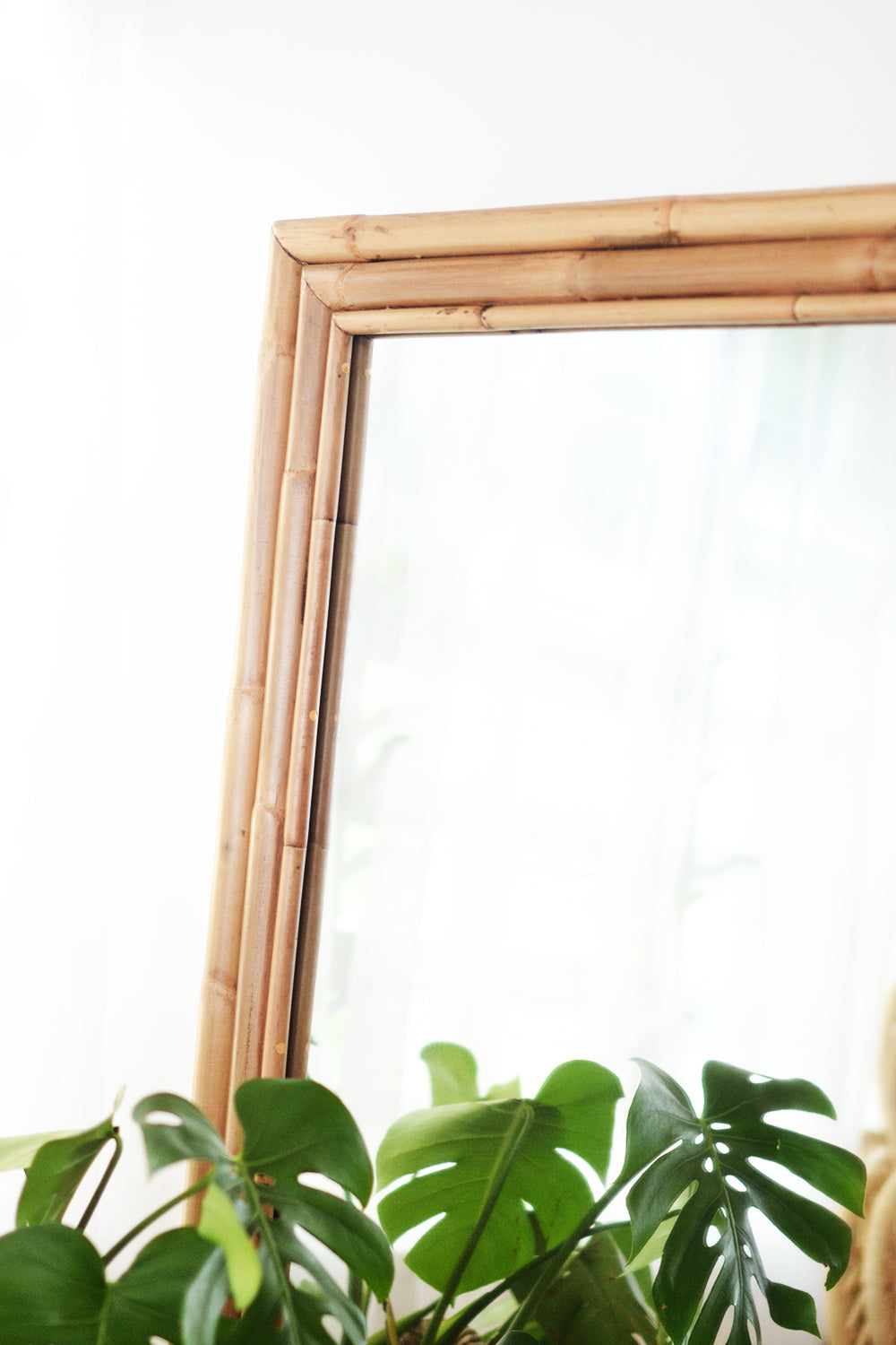 Rectangular Rattan Full Length Mirror 100x180cm
