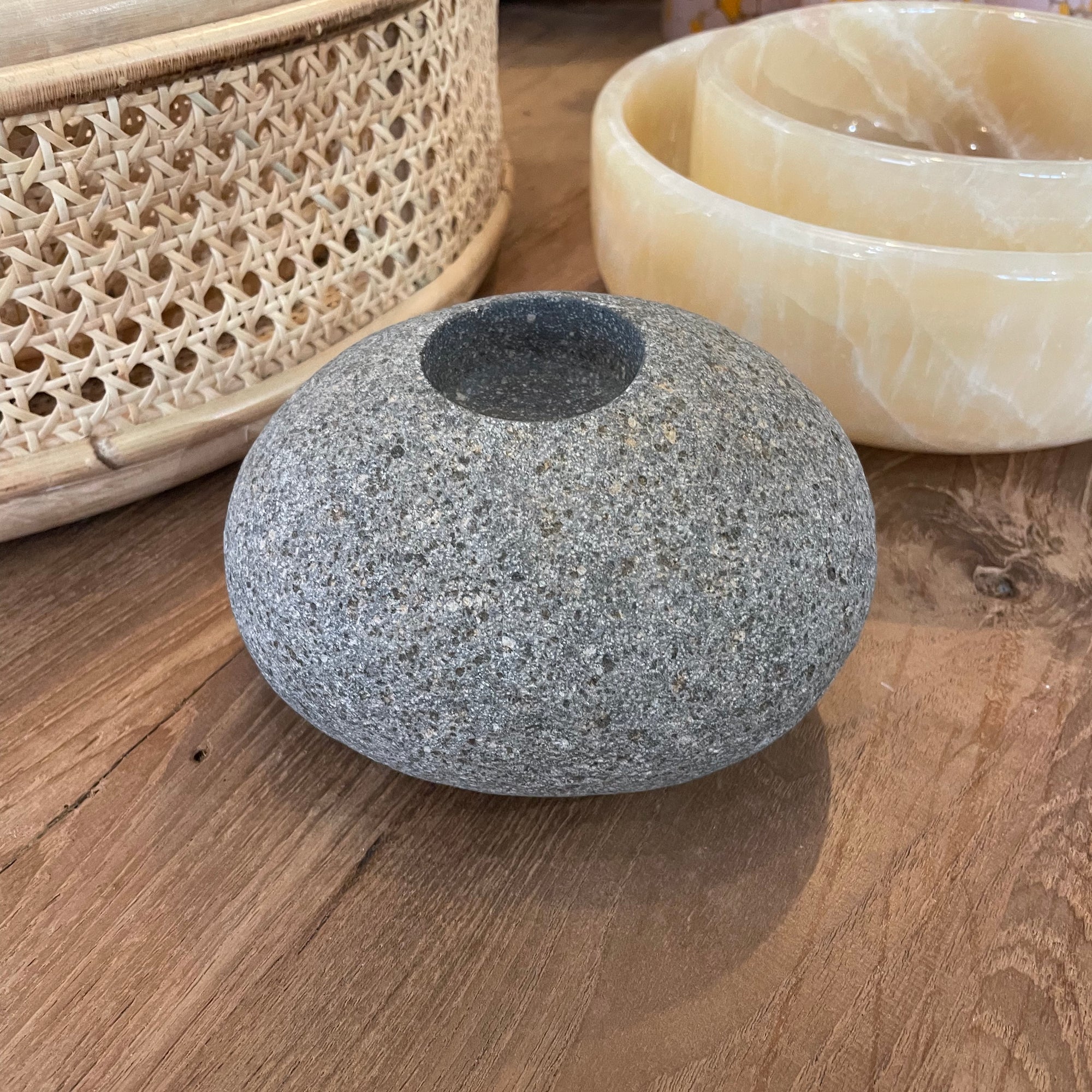 River Stone Tea Light Holder