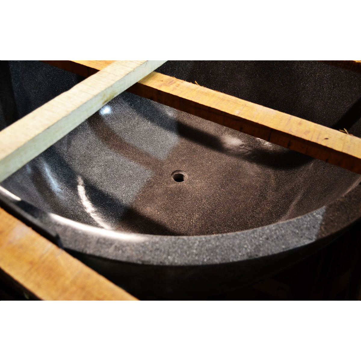 Round Concrete Terrazzo Stone Bath 1200mm - Dark Grey