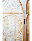 Round Rattan 4 Panel Screen Room Divider