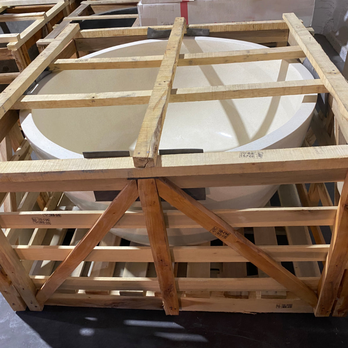 Round Concrete Terrazzo Stone Bath 1200mm - Sandy White