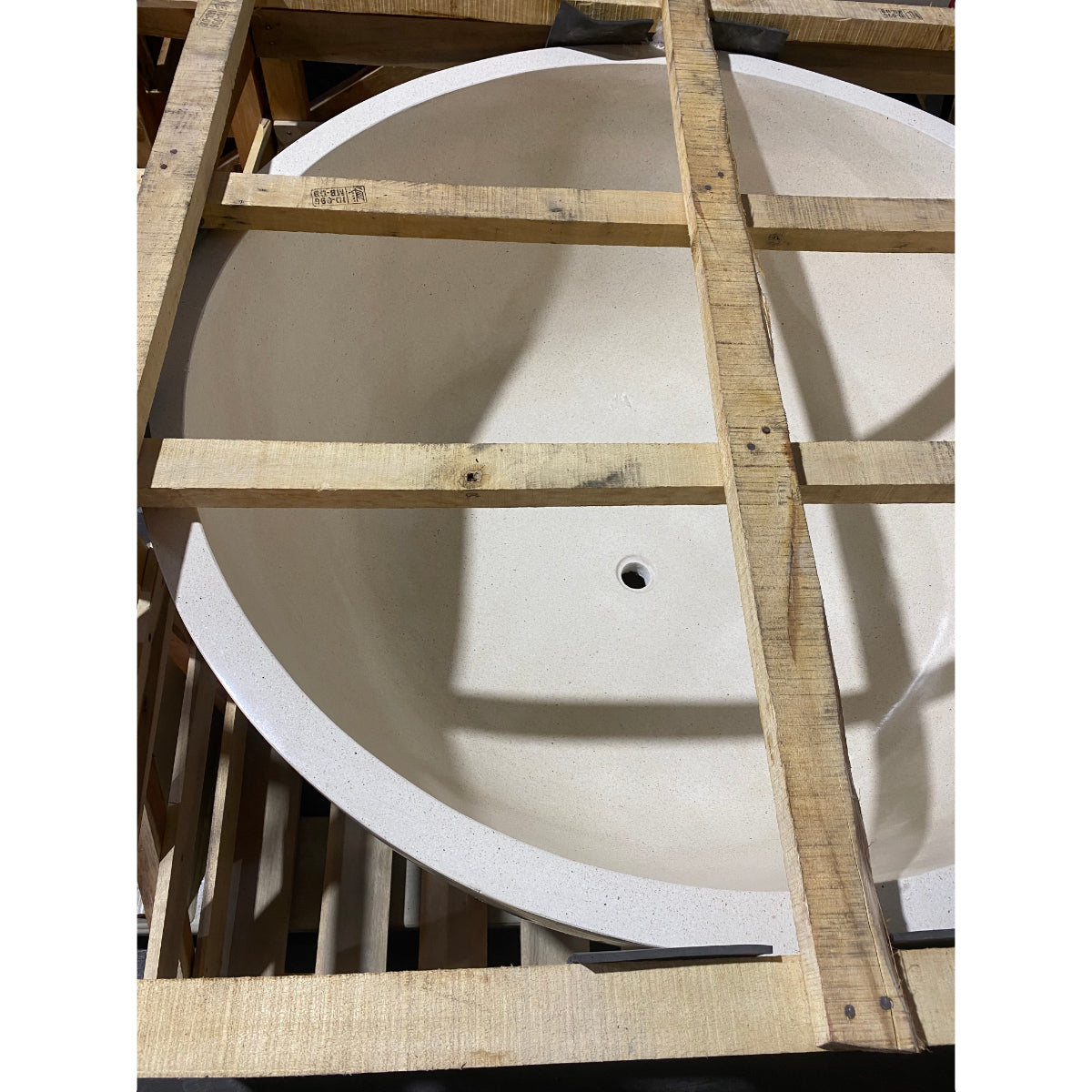 Round Concrete Terrazzo Stone Bath 1200mm - Sandy White