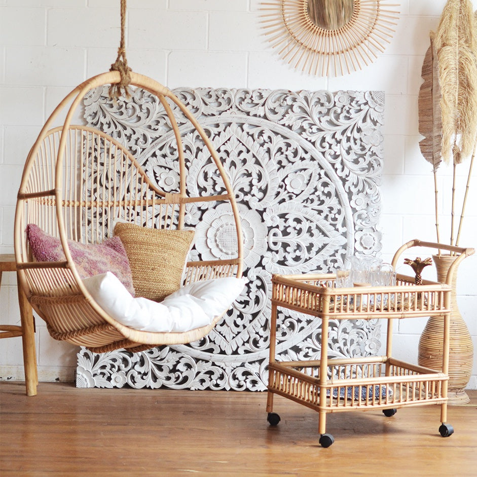Natural Round Single Cane Hanging Chair | Pre Order