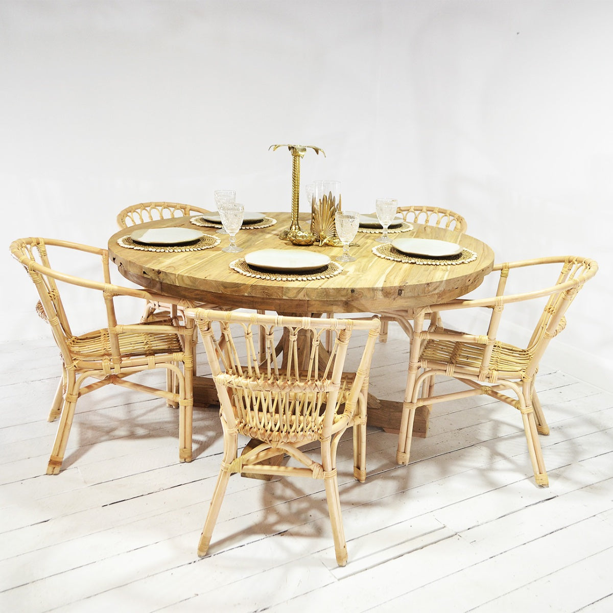 Round Teak Dining Table 150cm Dia