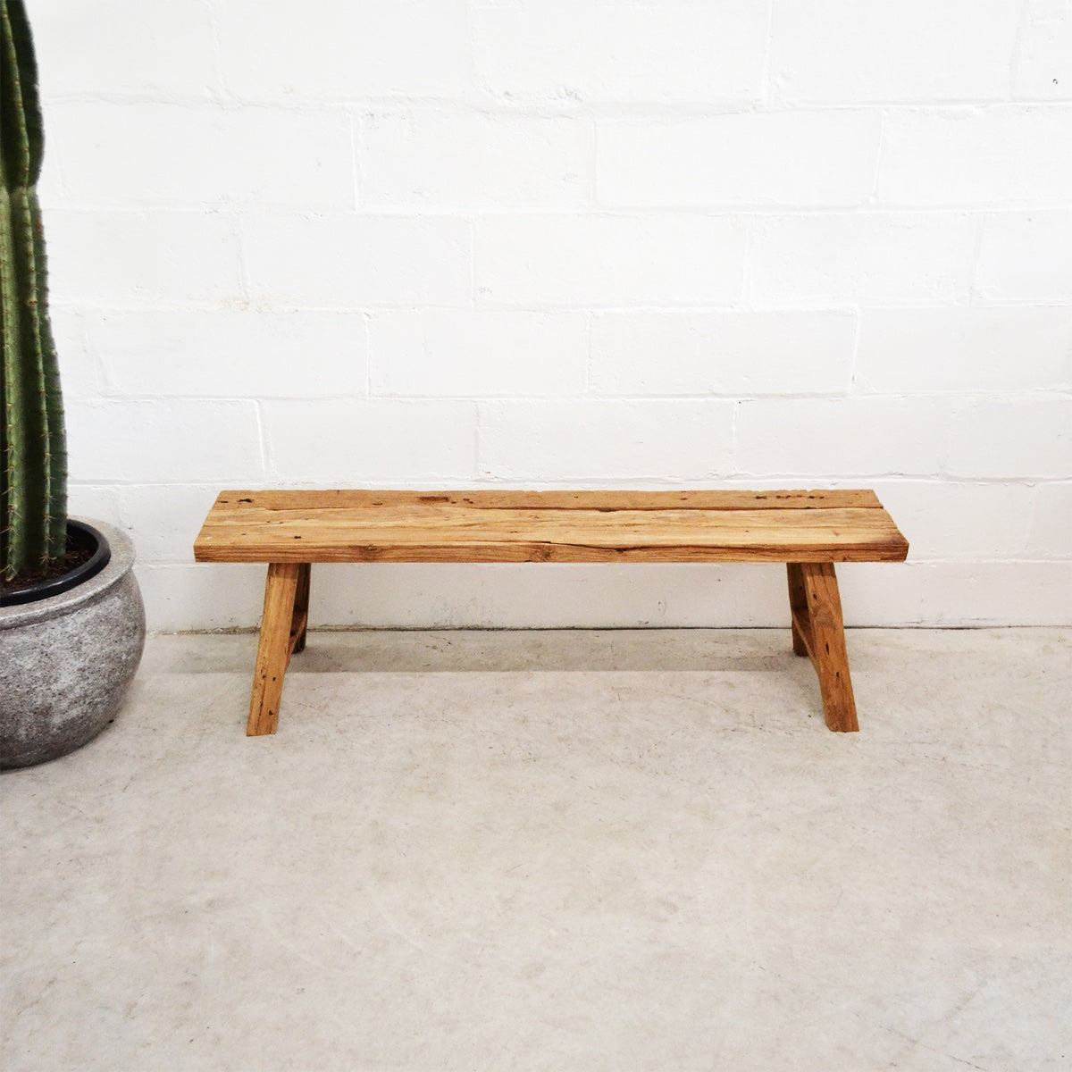 Rustic Teak Bench Seat 1500mm - Set of 2