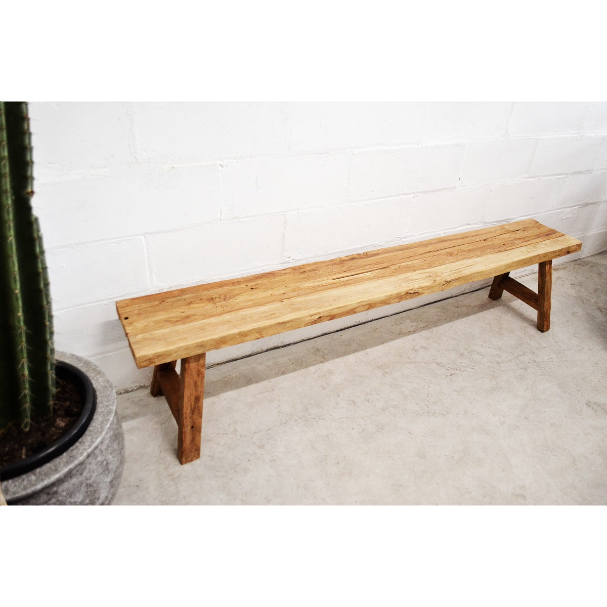 Rustic Teak Bench Seat 1500mm - Set of 2