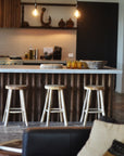 Large Cabana Rustic Teak Counter Stool 64cm - Set of 3