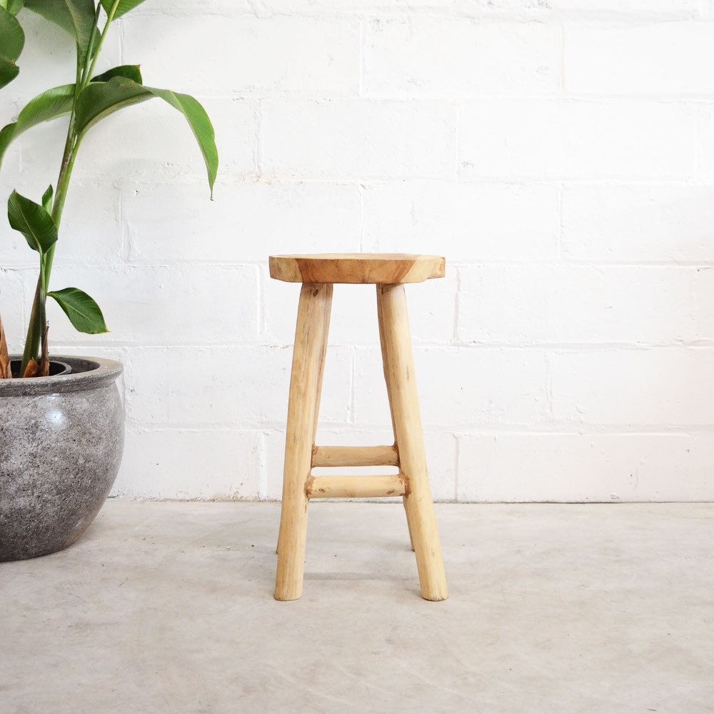 Large Cabana Rustic Teak Counter Stool 64cm