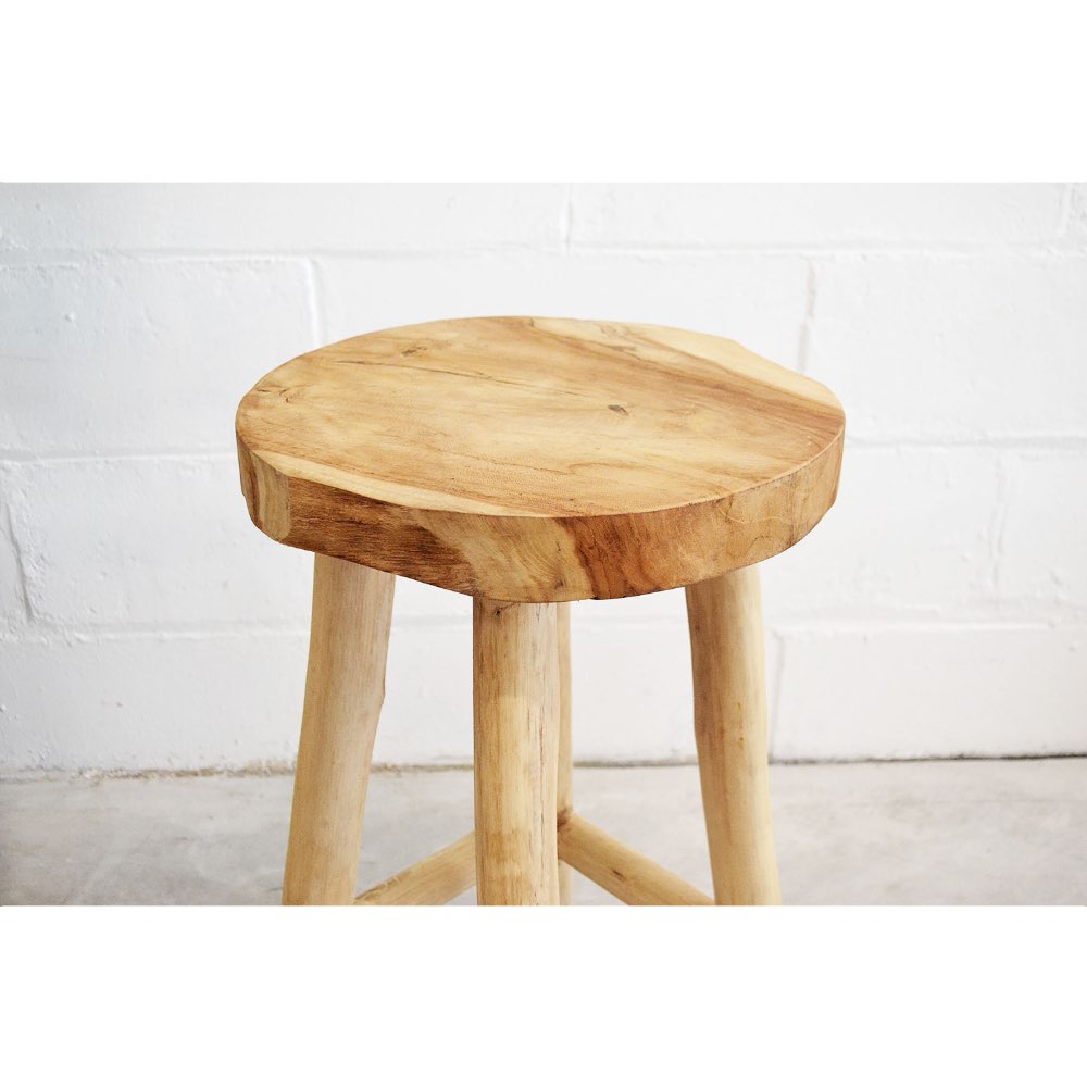 Large Cabana Rustic Teak Counter Stool 64cm