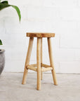 Large Cabana Rustic Teak Counter Stool 64cm - Set of 3