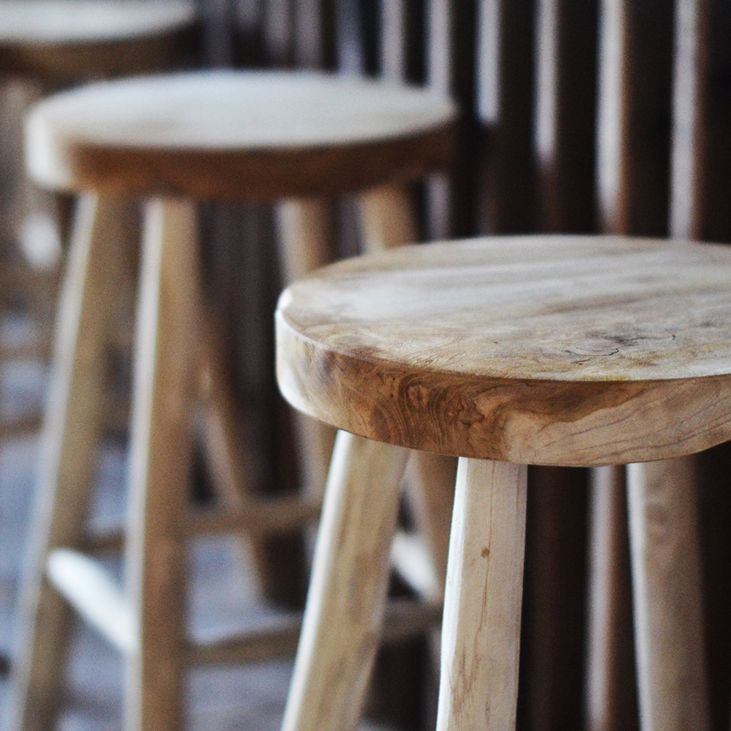Large Cabana Rustic Teak Counter Stool 64cm
