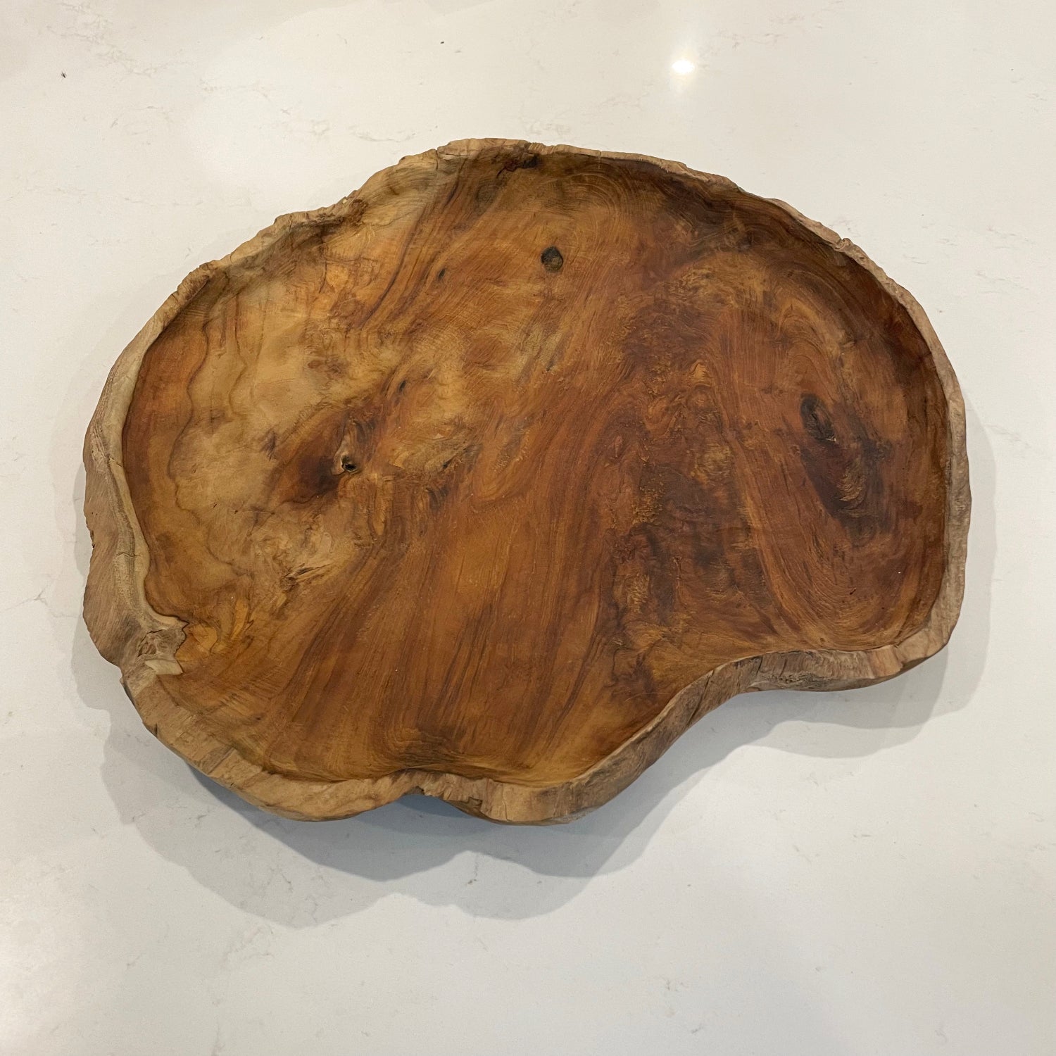 Large Rustic Teak Timber Platter