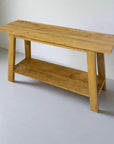 Rustic Teak Shelf Console Table - 150cm Length