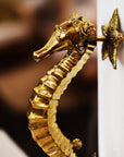 Seahorse Brass Door Handle - Medium