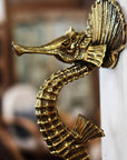 Seahorse Brass Door Handle - Large