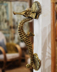 Seahorse Brass Door Handle - Large