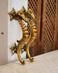 Seahorse Brass Door Handle - Medium