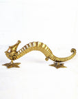 Seahorse Brass Door Handle - Medium