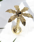 Small Palm Tree Brass Candleholder
