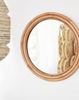 Small Round Rattan Mirror 60cm Dia