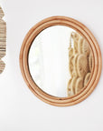 Small Round Rattan Mirror 60cm Dia