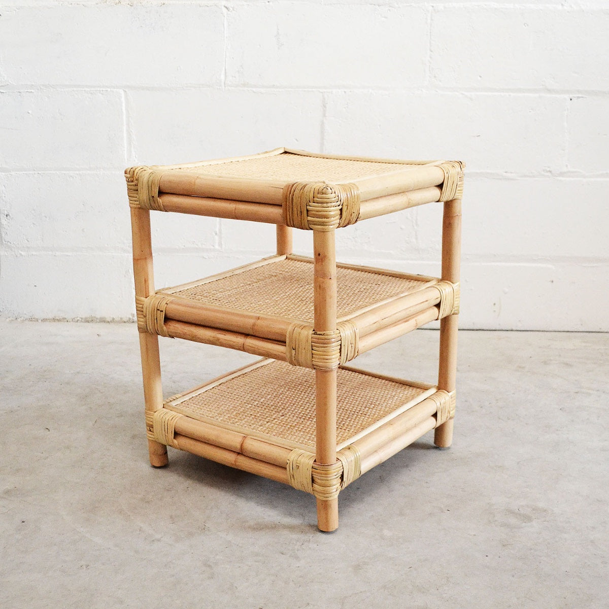 Square Rattan Bed Side Table 