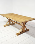 Teak Timber Cross Leg Dining Table 2m x 1m