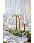 Medium Palm Tree Brass Candleholder