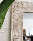 White Wash Tribal Timber Mirror 80x180cm | Made To Order