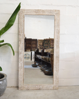 White Wash Tribal Timber Mirror 80x180cm | Made To Order