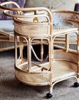 Willow Curved Rattan Bar Cart