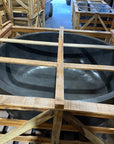 Round Concrete Terrazzo Stone Bath 1500mm - Dark Grey