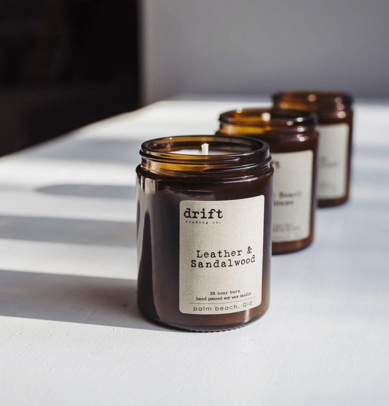 Medium Amber Drift Trading Co. Soy Wax Candles