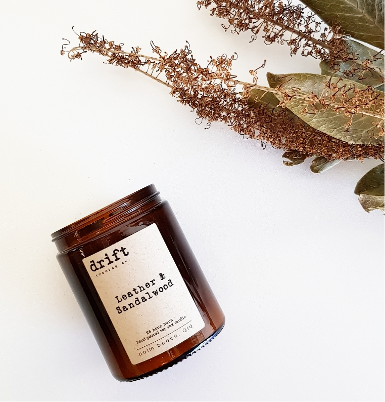 Medium Amber Drift Trading Co. Soy Wax Candles