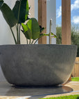 Round Concrete Terrazzo Stone Bath 1200mm - Mid Grey