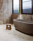 Oval Concrete Terrazzo Stone Bath 1500x900x550mm - Light Grey