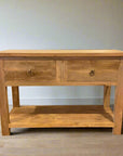 Rustic Teak 2 Drawer Console Vanity - 120cm Length