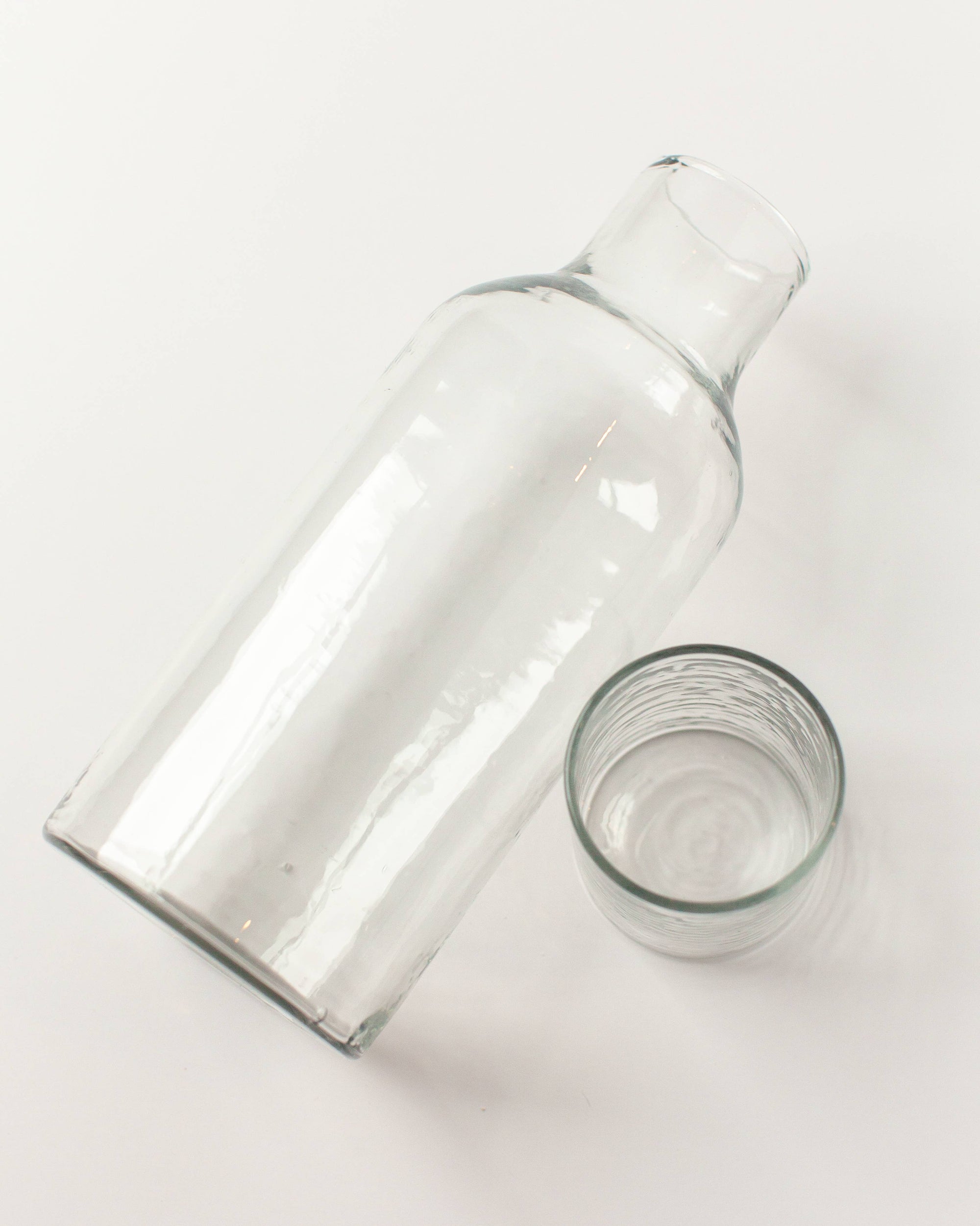 Handblown Hammered Glass Carafe: Blush
