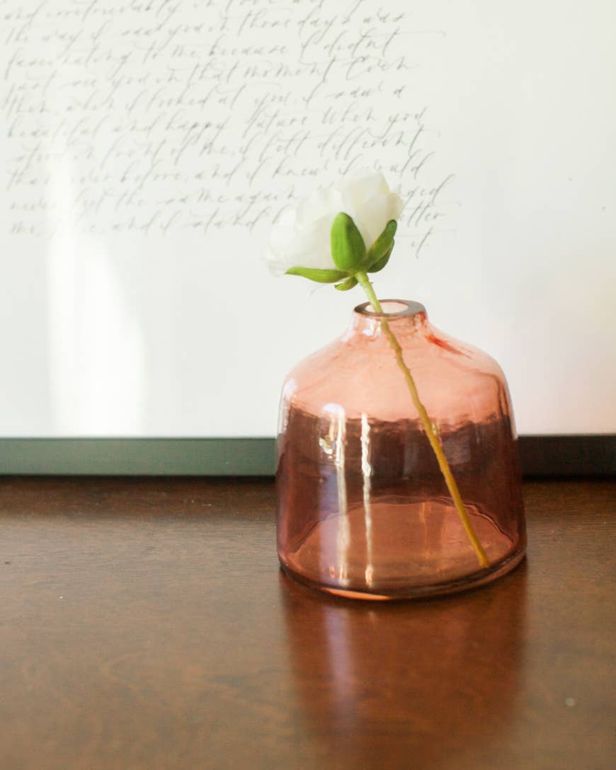Handblown Hammered Glass Bud Vases: Blush / Haley