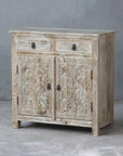 Adah Acid Wash Indian Carved Cabinet