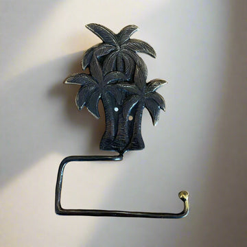 Aged Brass Oasis Palms Toilet Roll Holder