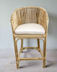 Amber Curved Rattan Bar Stool